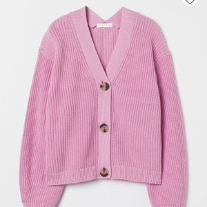 H&M Pink Rib Knit Cardigan